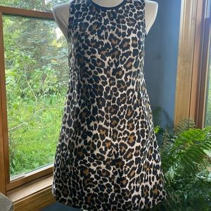 Leopard print silky J. Crew dress